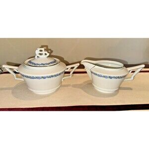 Rosenthal Bavaria Sugar and Creamer Set in Tirana Pattern with Gold Trim